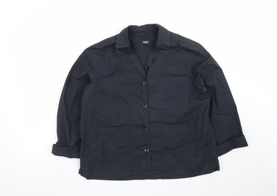 TOAST Damen Schwarz Baumwolle Blazer Jacke Größe 10 Einreiher