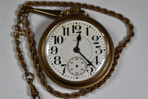 ANTIQUE 1921 ELGIN 21J FATHER TIME SZ 16S POCKET WATCH SERIAL # 24140113 WORKING