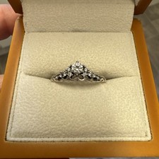 Pandora Fairytale Tiara Crown Silver Ring Size 58 VGC s925 ALE
