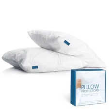 Waterproof Pillow Protector Zippered  Pillow Cover Encasement Pillow Case 2 Pack