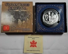 2002 CANADA - DOLLAR - GOLDEN JUBILEE of REIGN - .8 Oz BU SILVER - RCM w/ COA