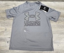 NEW Under Armour Boys UA Tech T-Shirt YXS Gray Short Sleeve Shirt NWT
