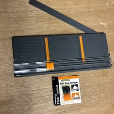 Fiskars Portable 12" Rotary Paper Trimmer Swing Out Ruler with refill blades 