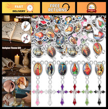 DIY Rosary Making Kit - Cross, Center Medal, Alloy Charms for Jewelry, Prayer Br