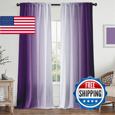 XFLINGBAO Purple Ombre Curtains 84" Length for Living Room 2 Panels