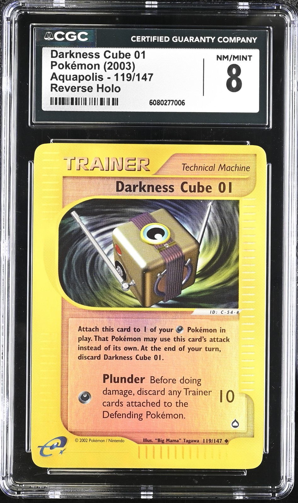 Darkness Cube 01 Reverse Holo Aquapolis 119/147 CGC 8