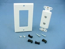 Leviton White Quickport Dual 6-Wire Phone Voice Jacks Modular Telephone 41666-W
