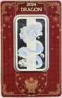 2024 Pamp Lunar Year of the Dragon Holographic 50 Gram Silver Bar