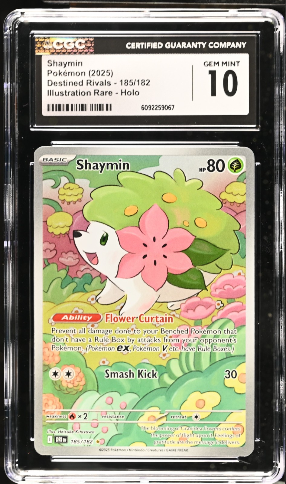 (CGC 10) Pokemon Card - 2025 Shaymin 185/182 Illustration Rare - Destined Rivals