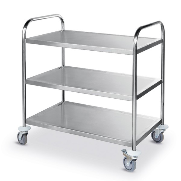 Servierwagen Aus Edelstahl Mit 3 Ablagen, Bis 225 Kg - Hendi 810101-image