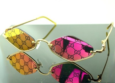 Gucci GG1604S 004 Gold with Pink Mirror Logo Lens Geometric Unisex