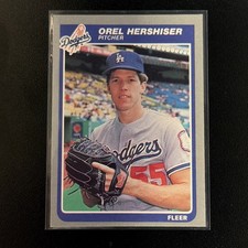 1985 Fleer baseball Orel Hershiser Rookie card #371 Los Angeles Dodgers. rookie card picture