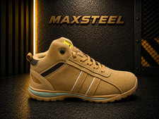 NEW MENS LEATHER LIGHTWEIGHT STEEL TOE CAP SAFETY BOOTS ANKLE WORK SHOES TRAINER