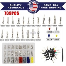 Automotive Electrical Connector Pins Kit Terminal Removal Tool Wire Seals 739Pcs