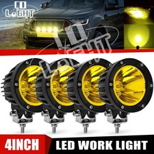 AUXBEAM 4" Amber LED Work Light Bar Spot Offroad Truck SUV ATV Driving Fog Lamp