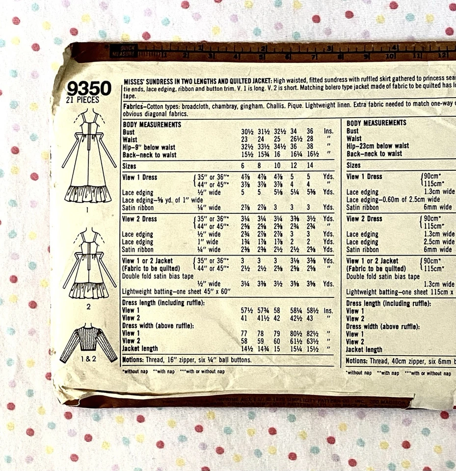 Vestido vintage sin cortar GUNNE SAX patrón de costura 9350 tallas 6 y 8 solero y chaqueta Foto 4 de 4