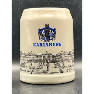 VTG Karlsberg Stoneware Beer Stein Mug .5 Liters Souvenir 4.25" 10 oz Germany