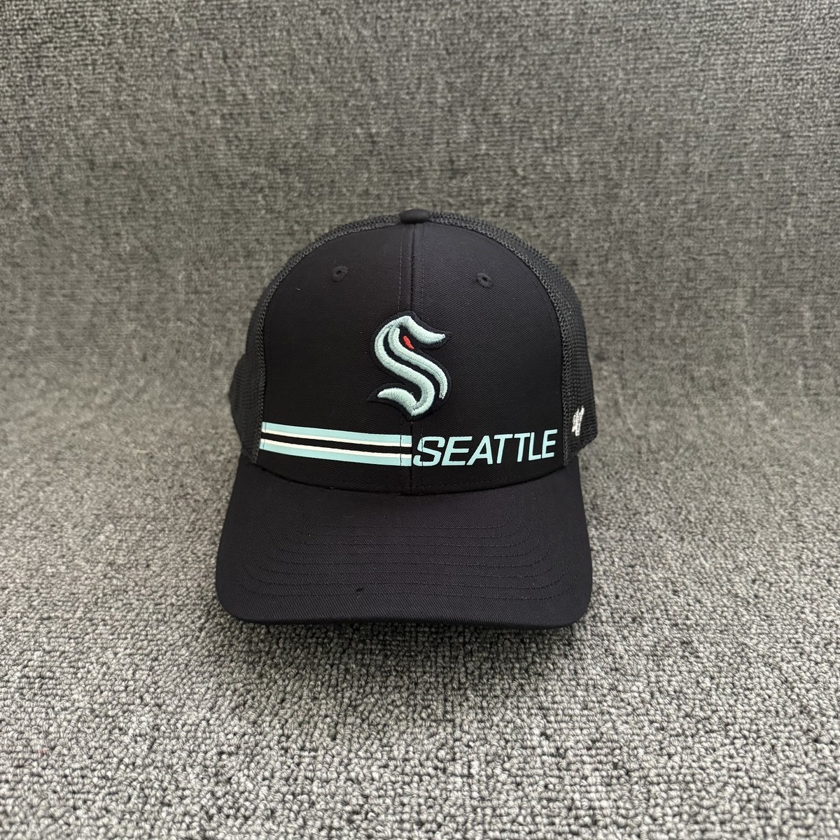 '47 Brand Seattle Kraken Trucker Snapback Black OSFA NHL Hat