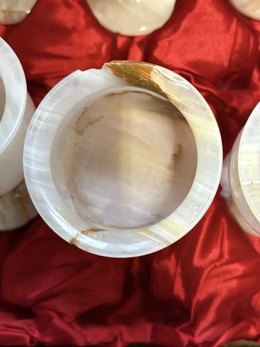 6er Set Vintage Natur Onyx gewirbelt Marmor Stein Stiel Weingläser Kelche - Bild 4 von 14