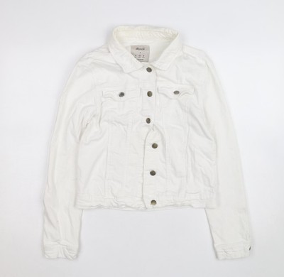 Denim Co. Basic-Jacke Damen weiß Größe 12 Baumwolle