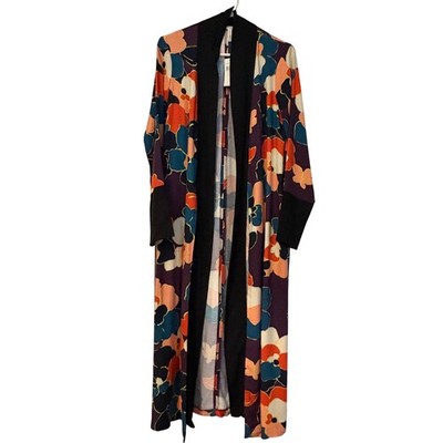 BCBGeneration Floral Longline Duster Cardigan Multi Color XS NEW ZOI4169949-977
