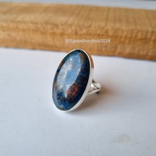 Natural Azurite Gemstone Ring 925 Sterling Silver Statement Handmade Ring PG6443