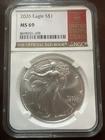 2026 American Silver Eagle MS-69 NGC Ounce 1 Oz of Fine Silver - Red Book 1 Day