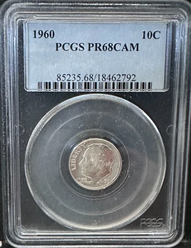 1960 Proof Roosevelt SILVER Dime PCGS PR68CAM
