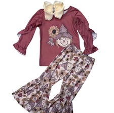NEW Girls Fall Boutique 2pc Set Scarecrow Sunflower Pumpkin Patch Multiple Sizes