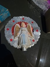 Vintage Mid Century Aluminum Foil Vacuform Angel Christmas Tree Topper
