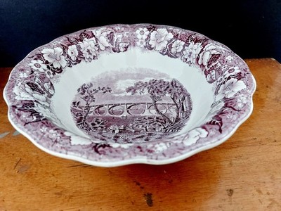 Mittlere Servierschüssel Palissy Thames River Lila Mulberry 22 cm Kew Bridge