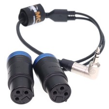 Audio Cable for R DE Wireless GO II MixPre, 3.5 TRS Minijack To TWO XLR 3 Pin