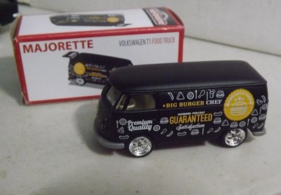 Majorette Black Volkswagen T1 Food Truck ''Big Burger Chef'' 1/64 Scale