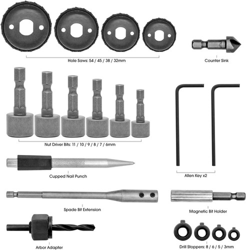 246-Piece HSS Titanium Drill Bit Set with Masonry & Wood Bits - Includes Storage - Picture 7 of 7