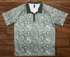 Adidas Men  s Green Camouflage Golf Short Sleeve Shirt Size XL
