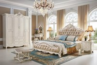 Bett Schlafzimmer Set Echtholz Luxus Barock Rokoko Betten 2X Nachttisch 3Tlg