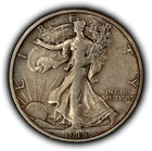1918-S 50c Walking Liberty Silver Half Dollar - AU - SKU-H3901
