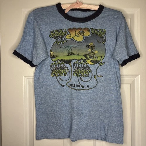 New ListingYes, Band World Tour Concert Ringer Vintage 1970s vintage concert t-shirt, vintage, size S, single stitch, B+ condition