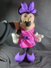 17" RARE Disney Vintage Arco Mattel Minnie Mouse Plush Pink Dress Purple Heels