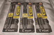 Pilot G2 Premium Gel Roller 0.7 mm Black Ink Gel Pens 3 Packs Of 2 Each.