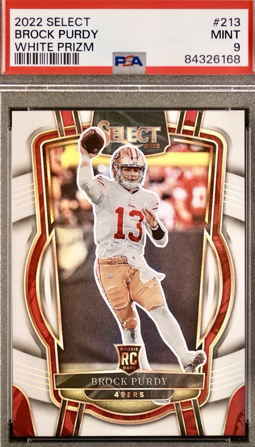 2022 Panini Select RC Brock Purdy White Prizm Club Level #213 /35 49ers PSA 9 🔥