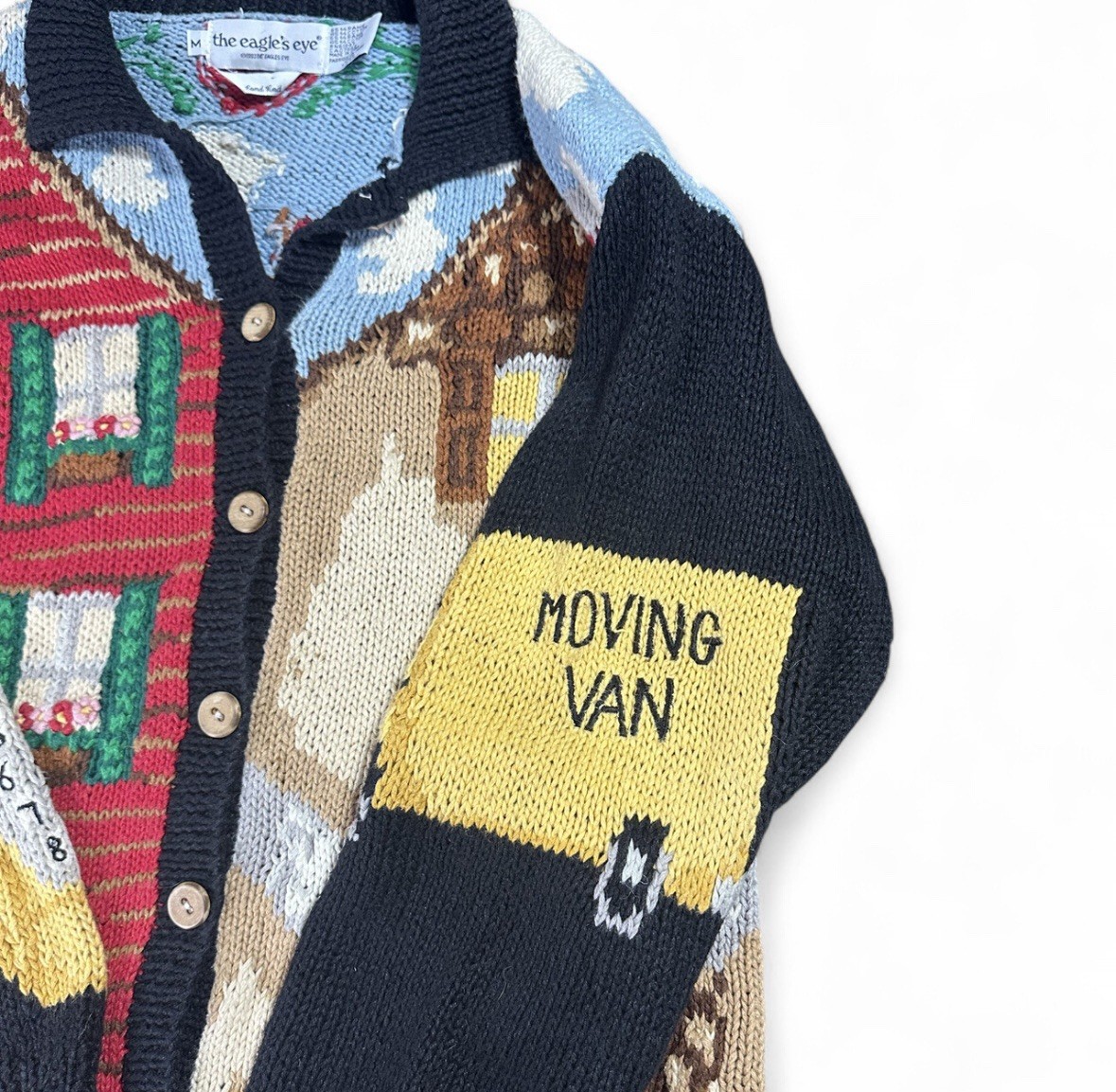 vintage 1993 The Eagles Eye cardigan sweater size M Realtor Realty Home 90s knit