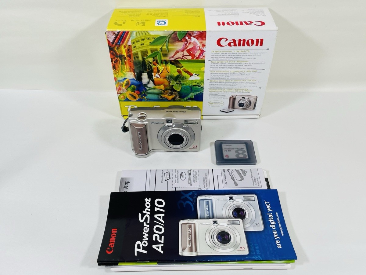 Canon PowerShot A20 2.1 MP Silver Digital Camera 3x Zoom - For