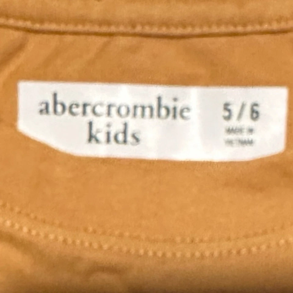 Abercrombie Kids 5/6 Mustard Long Sleeve Shirt Floral Logo Graphic Tee Youth - Image 2 of 4