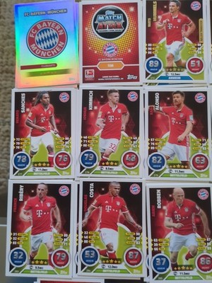 Match Attax Bundesliga 16/17 Team Set Bayern München 17 Karten Club Logo 