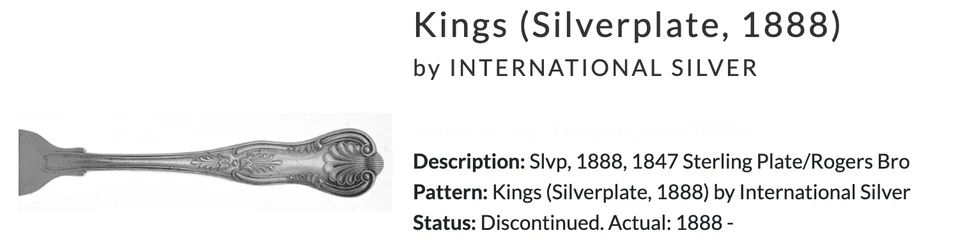 Tenedor de 14 cócteles/mariscos Kings plateado 1888 de International Silver 6" Foto 3 de 4