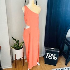 BARDOT JENNA ONE SHOULDER CUTOUT DRESS, Size 12 (XXL) ORANGE FIZ, NWT