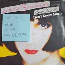 Linda Ronstadt & Aaron Neville Don't Know Much Vinyl Record VG/G+ EKR 101 1989