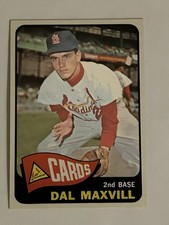 1965 Topps Dal Maxvill # 78 St. Louis Cardinals Near Mint!