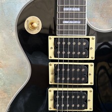 US Warehouse LP Black Frampton Phoenix Electric Guitar HHH Pickups Gold Parts